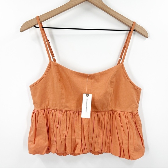 Maeve Anthropologie Ruffled Bubble-Hem Cropped Tank - Picture 2 of 10
